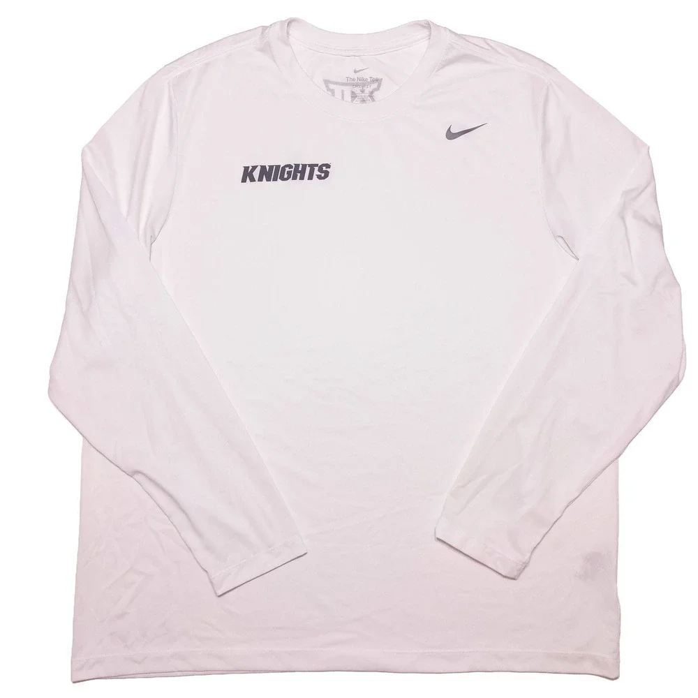 NIKE UCF Knights Long Sleeve Performance Shirt Big 12 White XXL 2XL